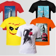 Graphic T-Shirt Bundle Of Five B-2 (Available In Different Colors And Design)